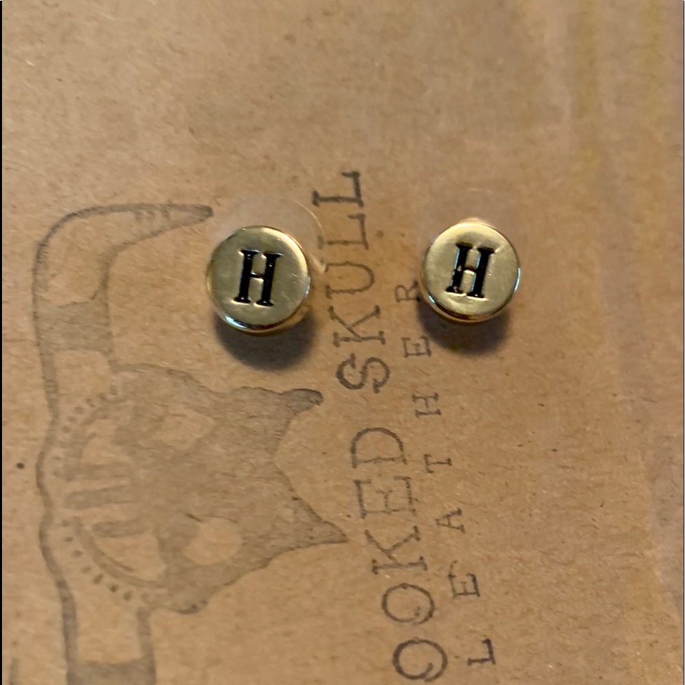 Initial stud earrings